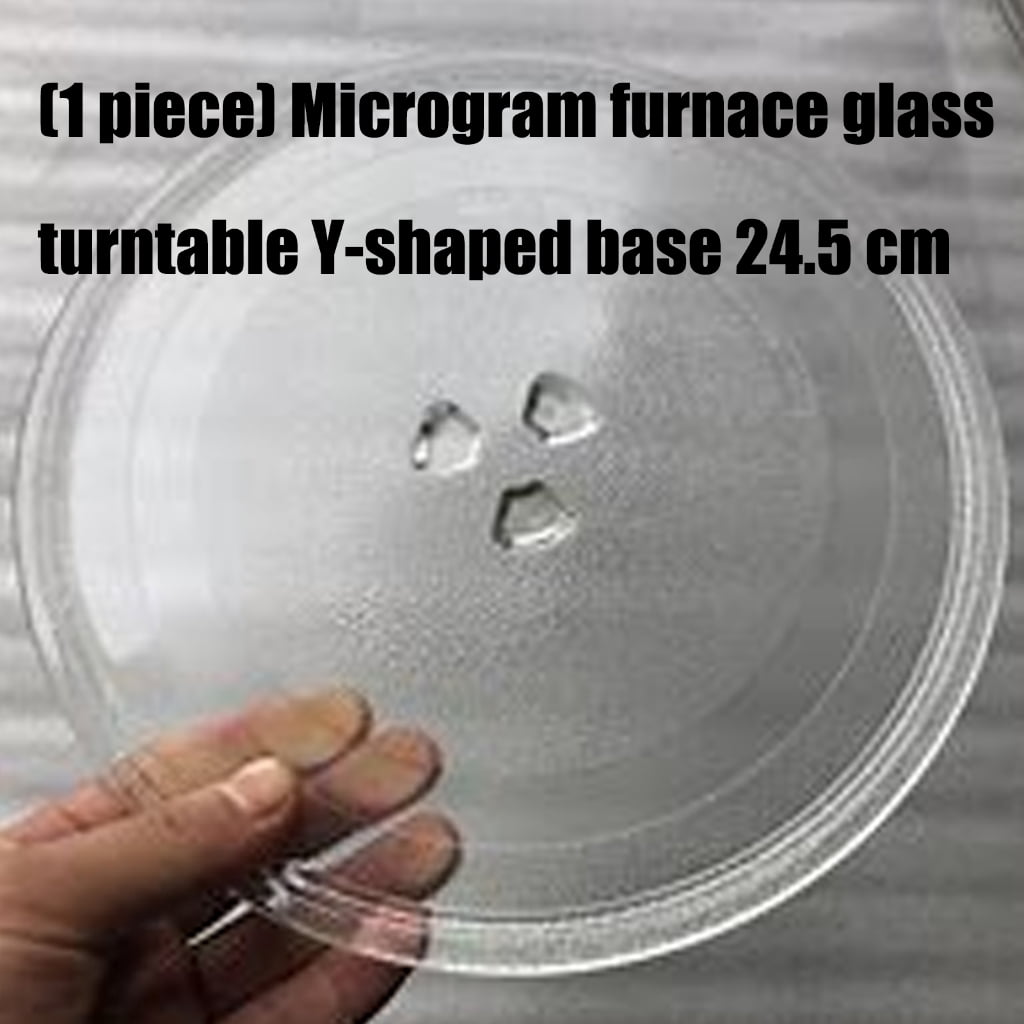 Microwave Glass Turntable 24.5cm Y-Base Heatproof Rotating Plate Dishwasher Safe Replacement