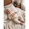 thumbnail image 5 of BemeyourBBs Newborn Baby Boys Spring Fall Winter Clothes Baby Boy Mommys Little Prince Mama's Little Man Outfit Waffle Knit Romper Letter Embroidery Long Sleeve One Piece Jumpsuit and Hat Set, 5 of 9