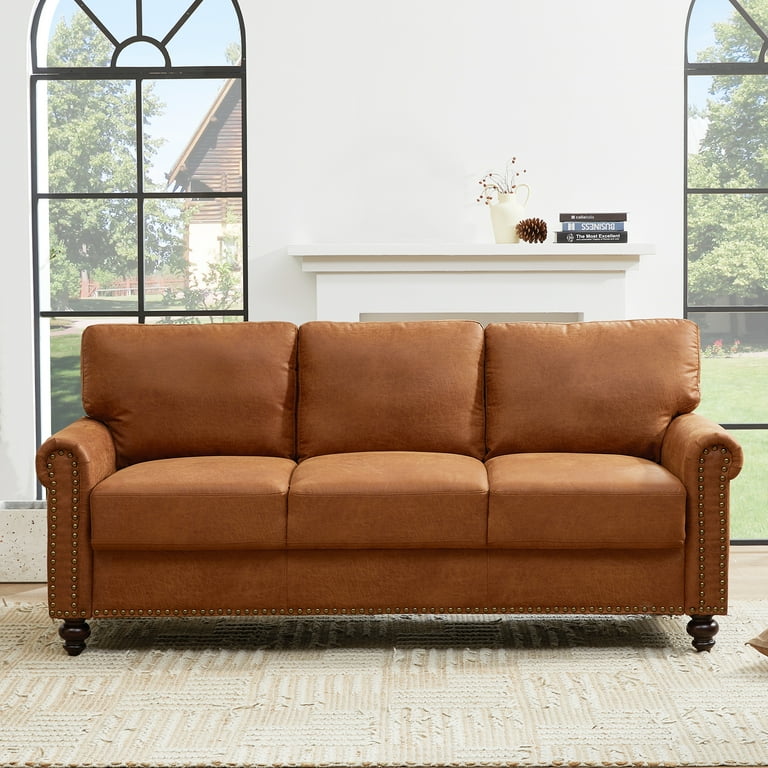 LeChapitre Comfy Living Room Coach, 3-Seater Fabric Sofa