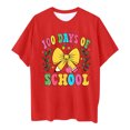 thumbnail image 4 of PMVFHDE Hauts d'Été Mignons pour Fille 2025 Hauts d'Été Tendance pour Filles T-Shirts Graphiques Élégants pour Filles T-Shirts à Manches Courtes pour Filles Imprimé Enfants Col Rond Manches Courtes Amples T Rouge, 8-9 Ans, 4 of 4