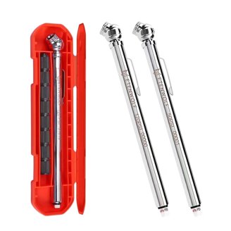 Tru-Flate Dual Foot Truck Tire Gauge - 20-120 PSI Range, Chrome, With Pocket Clip