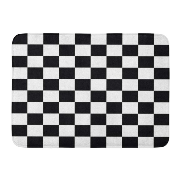NUDECOR Orange Line Chequered Flag Finish Race Pattern Checker Start Doormat Floor Rug Bath Mat 23.6x15.7 inch