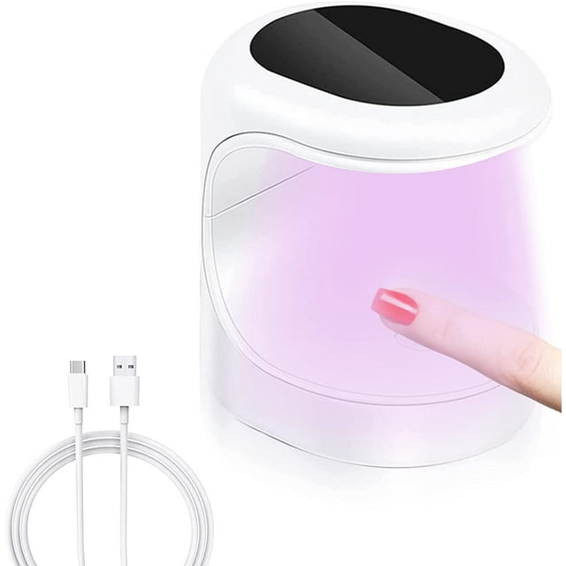 Mini lámpara UV para uñas (negra), secador de uñas UV para esmalte de gel, portátil, para un solo dedo, para uso doméstico y salón de uñas.
