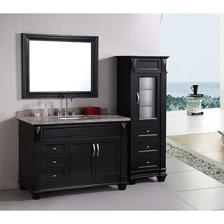 Design Element Hudson 48 Inch Single Sink Bathroom Vanity Set With Design Element Hudson 48 Inch Single Sink Bathroom Vanity Set With Linen Tower Accessory Cabinet