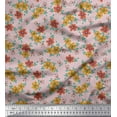 thumbnail image 1 of Soimoi Polyester Crepe Fabric Leaves & Floral Artistic Decor Fabric Printed Yard 52 Inch Wide, 1 of 1