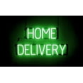 thumbnail image 1 of SpellBrite HOME DELIVERY LED Sign for Business. 28.4" x 15.0" Green HOME DELIVERY Sign Has Neon Sign Look With Energy Efficient LED Light Source. Visible from 500+ Feet, 8 Animation Settings., 1 of 4