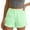 Green, variant on Women's Casual Summer Shorts, Elastic Waist Button Detail Short Pants with Lace Trim, Lightweight Fashion Bottoms for Daily Wear