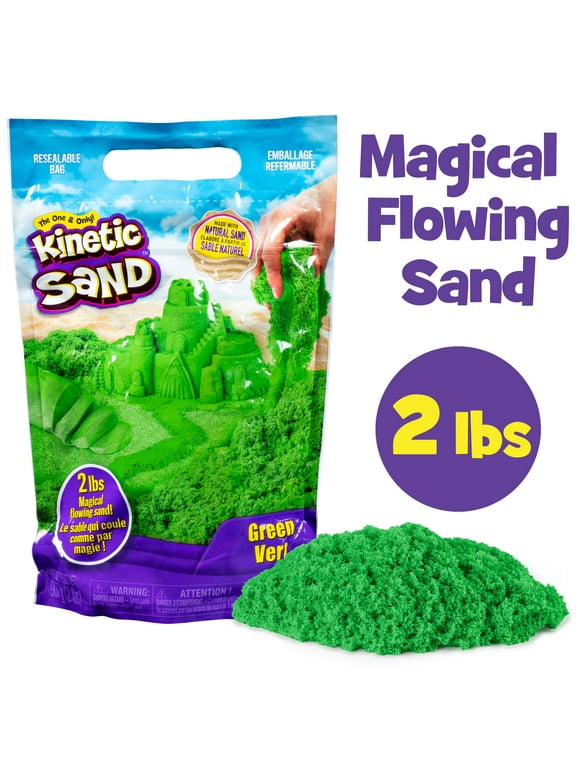 Kinetic Sand, The Original Moldable Sensory Play Sand Toys For Kids, Green, 2 lb. Resealable Bag, Ages 3+