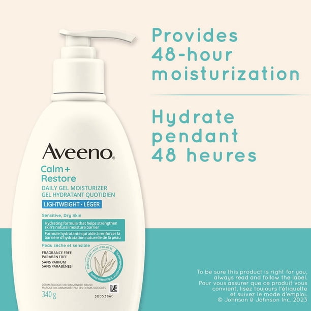 Aveeno Calm + Restore Daily Gel Moisturizer, Prebiotic Oat, Aloe