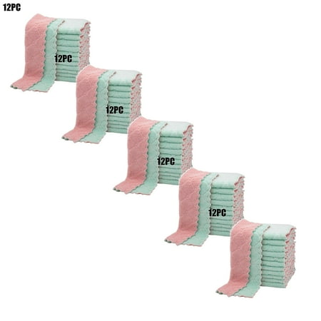

DBYLXMN 12 Pack Kitchen Cloth Dish Towels Dishcloths Super Absorbent Coral Velvet Dishtowels Nonstick Oil Washable Fast Drying ( Green) Teal Dish Towels for Kitchen