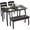 Black, variant on Eastvita Kitchen Table Set for 4 4-Piece Dining Set with 2 Chairs PU Upholstered Bench Cutting Corner Tabletop Design Space-Saving Kitchen Furniture for Studio or Restaurant Black
