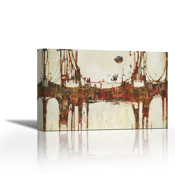 Building Bridges - Contemporary Fine Art Giclee on Canvas Gallery Wrap - wall décor - Art painting - 27 x 18 Inch - Ready to Hang