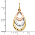 thumbnail image 2 of 14k Two Tone Gold Polished Tear Drop Pendant, 2 of 2