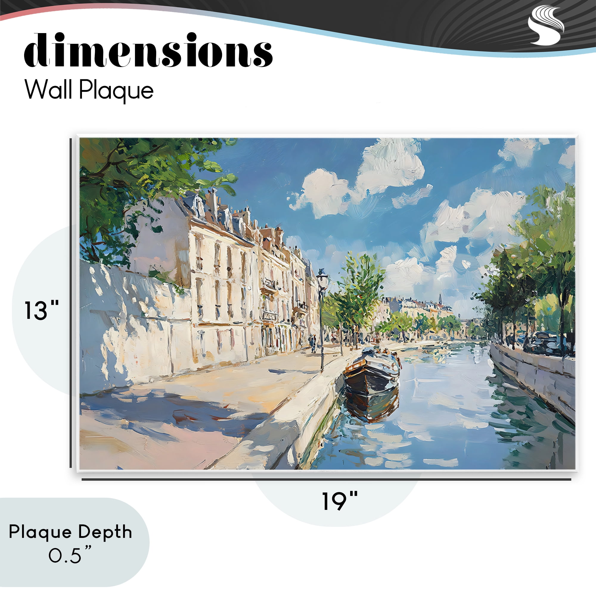 Stupell Industries Boat in Canal Summer Reflection Wall Plaque Art, design by Creative Studio