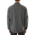 thumbnail image 3 of Long Sleeve 2-Pocket Solid Heather Flannel Shirt With Pen-Slot, 3 of 5