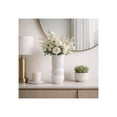 thumbnail image 3 of Decorative Waffle Texture Sculptural Vase for Living Room Decor - Modern Ceramic Flower Vase for Home, Bedroom, Office, and Table Decor - Textured Stoneware Design Accent for Dining Room - 12", White, 3 of 12