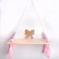 thumbnail image 2 of SHAR Handmade Wooden Shelf Hanging Rope Floating Shelf Home Office Flower Pot Holder Purple Bead Save Space, 2 of 4