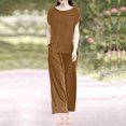 thumbnail image 2 of Timegard Lounge Sets for Women Plus Size Short Sleeve Tops Straight Leg Pants with Pockets Loose Outfits, 2 of 7