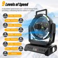 thumbnail image 3 of KANCOKIT Portable Camping Tent Fan with LED Light, 20000mAh Rechargeable Camping Lantern Fan USB Desk Fan Remote Control for Indoor Outdoor, Black, 3 of 8