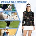 thumbnail image 6 of Uorisanigo Colorful Sea Turtle Womens Golf Shirt Casual Long Sleeve Moisture Wicking Casual Tennis Activewear Comfortable Quarter Zip Pullover for Workout Sports, 6 of 7