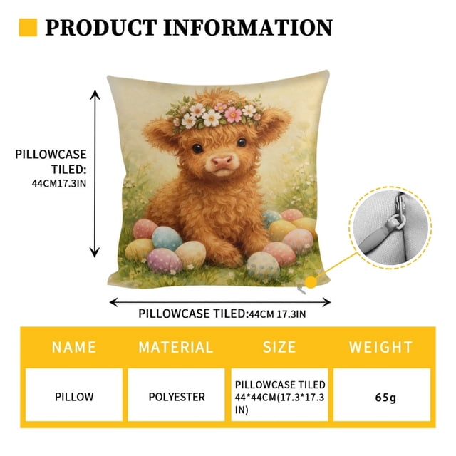 Easter Pillow Covers for Decorative Throw Pillows for Men Women 18X18 Inch Blank White Polyester Pillowcase for Drawing