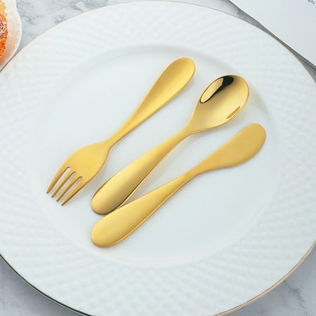 

Naittoop Clearance 2024! Stainless Steel Western Style Knife Spoon And Fork Childrens Knife And Fork Cutlery Complementary Food Spoon Three Piece Set Set