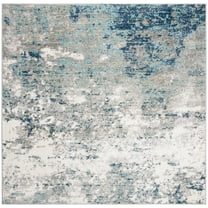 SAFAVIEH Jasper Brandt Abstract Overdyed Area Rug, Grey/Blue, 5' x 5' Square