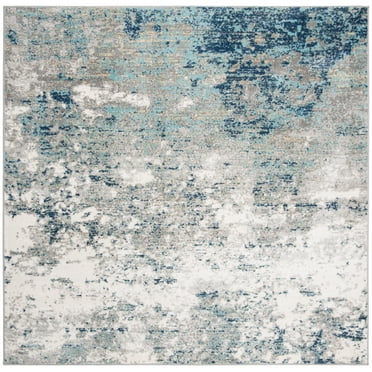 SAFAVIEH Jasper Brandt Abstract Overdyed Area Rug, Grey/Blue, 5' x 5' Square