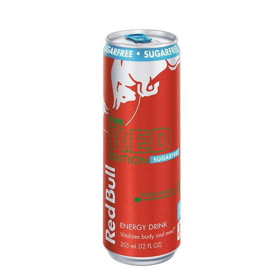 Red Bull Red Edition Sugarfree Energy Drink, Watermelon, 114mg Caffeine, 12 fl. oz. Can
