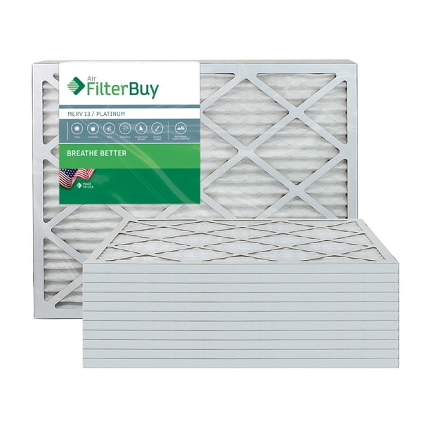 FilterBuy 12x30x1 MERV 13 Pleated AC Furnace Air Filter, (Pack of 12