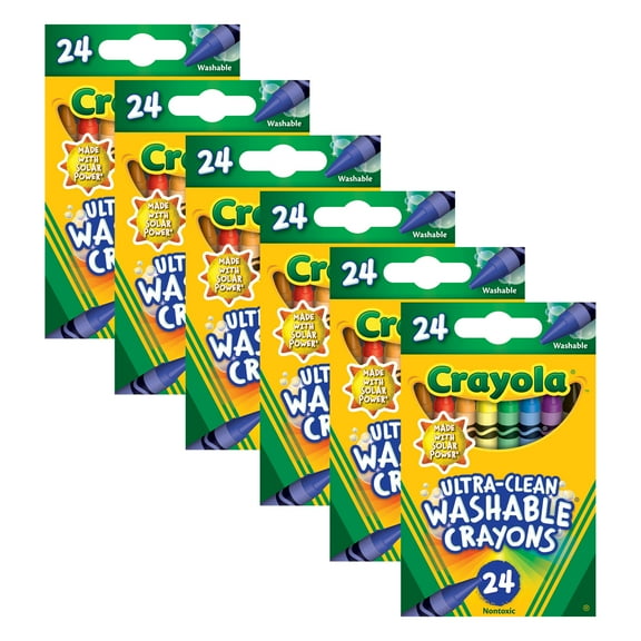 Crayola Ultra-Clean Washable Crayons, 24 Per Pack, 6 Packs