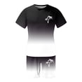 thumbnail image 3 of KKBOTIVE Mens Summer Outfit Set Button Up Fashion Shorts Sleeve Sports Sets Summer Mens Sweatsuits, Black Size: S, 3 of 4