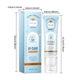 thumbnail image 3 of Protector solar facial transparente, protector solar facial hidratante con esencia solar, No deja sensación pegajosa, protector solar de tamaño de viaje contra los rayos UVB, 50g, 3 of 3