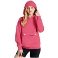 thumbnail image 4 of Girls' Pullover Hoodies with Button Flap Pocket Cotton Fleece Loose Hooded Sweatshirt Kids Sweaters 4-15 Years (14-15 Years, Hot Pink), 4 of 5