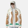 thumbnail image 3 of Pofeuu Cute Sloth In Yoga Pose Tree Print Sun Protection Outdoor Lightweight Full Zip UV Cooling Hoodie Long Sleeve Summer Clothing for Outdoor Hiking-Small, 3 of 5