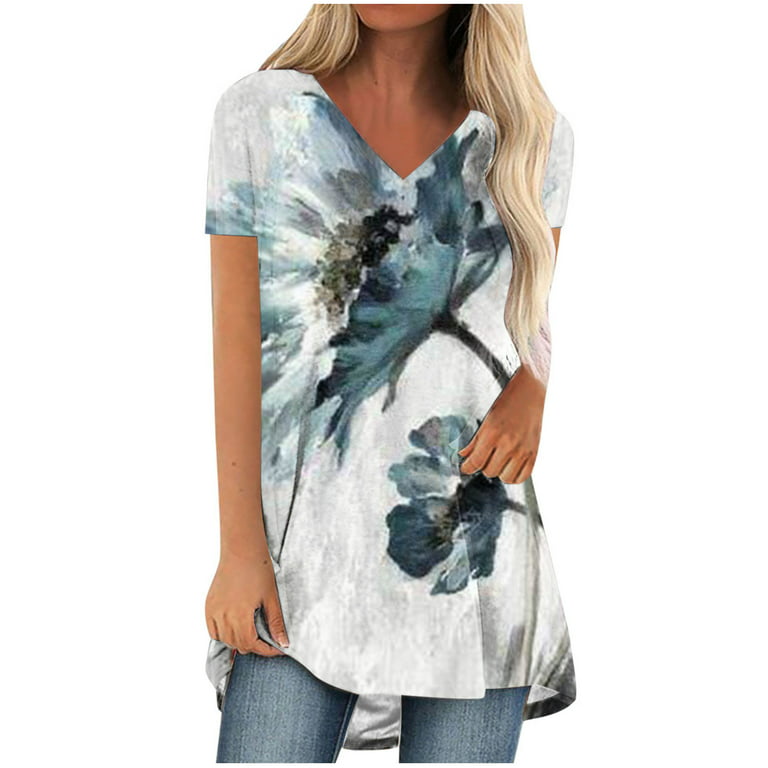 Womens 3/4 Sleeve Tops Long Tunics For Women To Wear With, 42% OFF