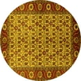 thumbnail image 1 of Ahgly Company Indoor Round Oriental Yellow Industrial Area Rugs, 6' Round, 1 of 4