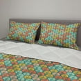 thumbnail image 2 of Orange and Turquoise Comforter & Sham Bedding Set, Abstract Scales Pattern in Pastel Colors Retro Style Print, 3 pcs Duvet Set Microfiber Filling Quilt, 5 Sizes, Multicolor, by Ambesonne, 2 of 4