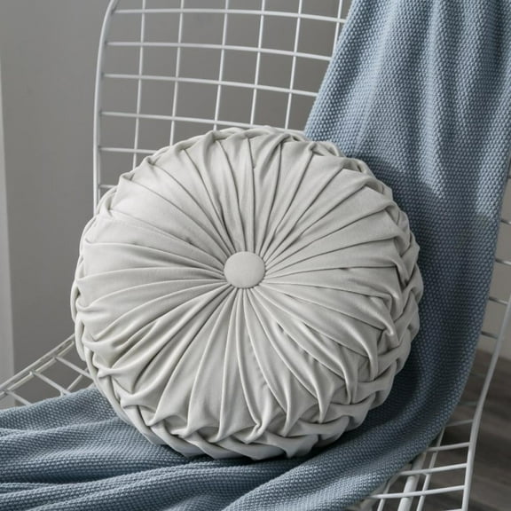 Floor Cushions Pillow, Solid Color Velvet Meditation Cushion Pumpkin Pleated Meditation Pillow for Home Sofa Bed Car Decor Floor Pillow Cushion