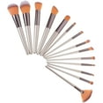 thumbnail image 1 of HEANUJJ 14Pcs Premium Makeup Brush Set Golden Handle for Uniform Application and Gift for Her, 1 of 6