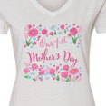 thumbnail image 4 of Inktastic Our First Mother's Day-Roses and Daisies Women's V-Neck T-Shirt, 4 of 5