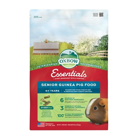 UPC: 0744845967974 | Oxbow Animal Health Essentials Senior Guinea Pig Food – Dry Pellet – 8lbs