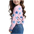 thumbnail image 4 of XQYLOS Kids Printed Sweatshirt Crewneck Loose Fit Star Graphic Pullover Cute Casual Girls Shirts Tops for 3-14 Years Trendy, 4 of 6