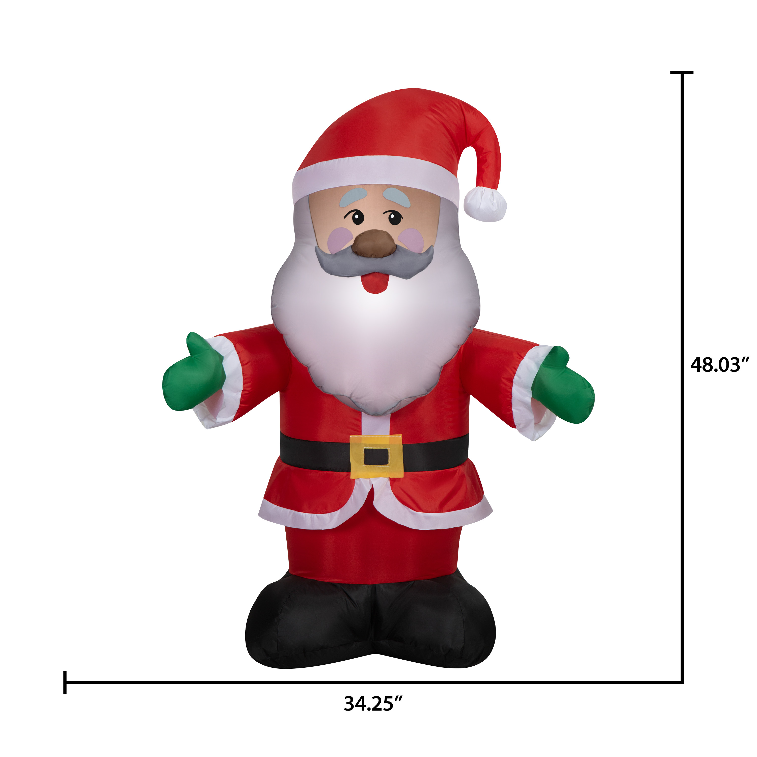 4 ft African American Santa Christmas Airblown Yard Inflatable, Multicolor, by Holiday Time