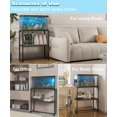thumbnail image 3 of 20-30 Gallon Fish Tank Stand, 30" L x 12" W x 32.2" H, Black | Aquarium Stand Table Upgraded Height with 2 Tiers Storage Shelf, Reptile Breeder Turtle Terrarium Stand Rack for Home Office, 3 of 7