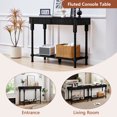 thumbnail image 2 of YOCWO Roman Column Console Table, Fluted Sofa Table with 2 Drawer and Open Shelf for Storage, Mid Century Modern Entryway Table for Living Room Hallway, Black, 2 of 6