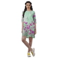 thumbnail image 2 of Moomaya Party Dress For Women Scoop Neck Moss Georgette 3/4 Sleeve Tunic Dress, 2 of 4