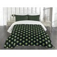 thumbnail image 3 of Ambesonne Alien Quilted Bedspread Set 3 Pcs, Martian Design, King Size, Fern Green Black, 3 of 5
