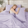 thumbnail image 3 of Sasttie Queen Size Sheets Set Brushed Microfiber, 4 Piece Sheet Set Upto 16 Inches Deep Pocket Bedding Sheets & Pillowcases - Lavender, 3 of 8