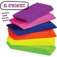 thumbnail image 3 of Neliblu Bright Neon Pencil Chiseled Erasers, Assorted Colors, 6 Count, 6 Pack, 3 of 6